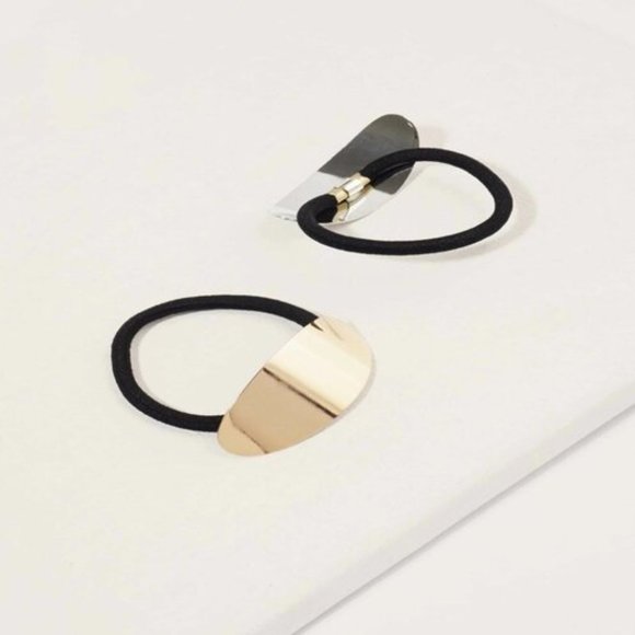 3/$25 LIMITED TIME ONLY silver & gold Elastic Band Hair Accessory ties - Picture 2 of 3